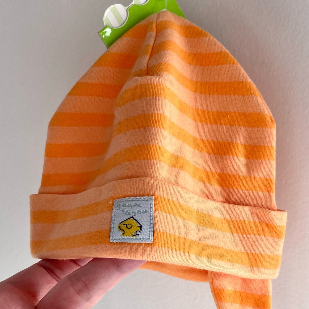 5/$30💥NWT Gagou Tagou Beanie Toque, Fall Thanksgiving Vibes, Orange Stripes